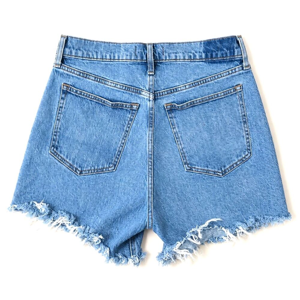 Abercrombie & Fitch High Rise Dad Shorts Distressed Cutoff Denim Jean Shorts - Picture 3 of 5